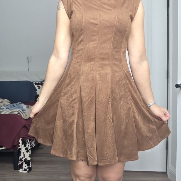 BeBop Dresses & Skirts - Suade Brown Sleeveless Dress